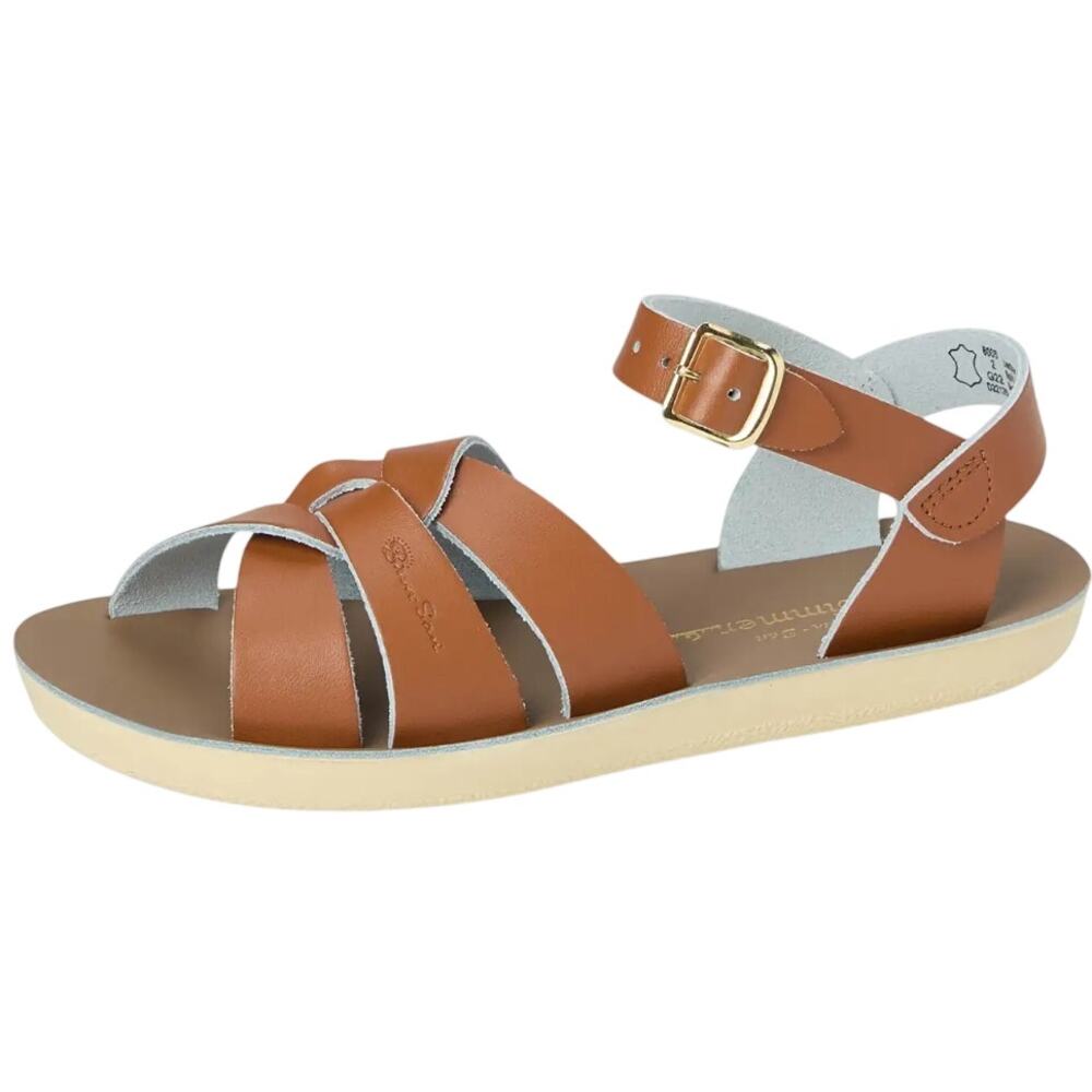 Salt Water Hoy Shoes Swimmer Sandals Girls 10 Tan Leather Water Resistant NIB